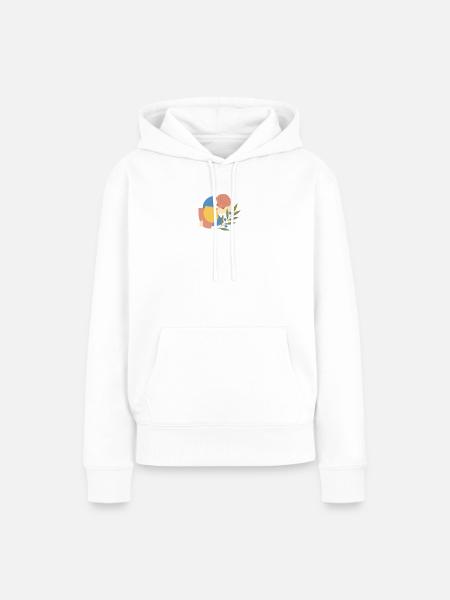 Sommerliche Muschel Blatt Collage - Frauen Premium Bio Hoodie - Weiß