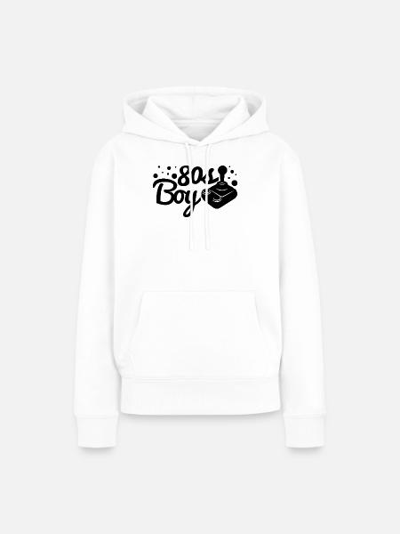 80er Junge - Frauen Premium Bio Hoodie - Weiß