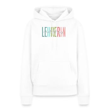 Enseignant au don de cœur - Sweat à capuche Premium bio Femme - blanc - Devant - Julia (174cm)