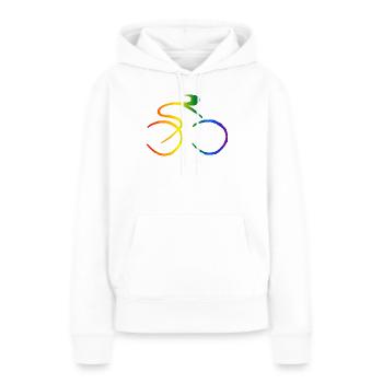Fahrrad Regenbogen - Frauen Premium Bio Hoodie - Weiß - Vorne - Julia (174cm)