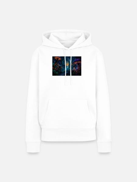 CYMATRIX TECHNOLOGIES Neonpilzwald der Luminen - Frauen Premium Bio Hoodie - Weiß