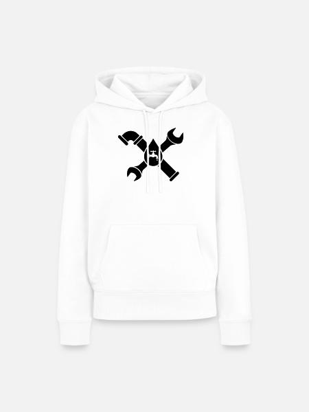 Klempner Rohrzange Sanitär Logo - Frauen Premium Bio Hoodie - Weiß