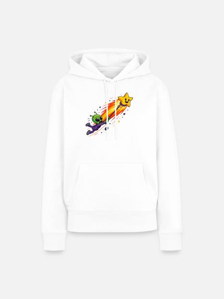 Alien Sternenrakete Abenteuer - Frauen Premium Bio Hoodie - Weiß