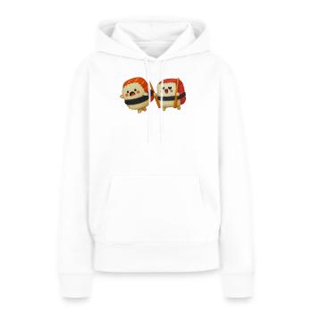 Sushi en danger - Sweat à capuche Premium bio Femme - blanc - Devant - Julia (174cm)
