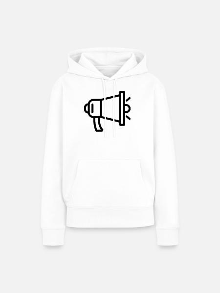 Megaphon - Frauen Premium Bio Hoodie - Weiß