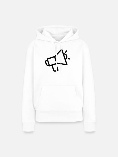 Megaphon - Frauen Premium Bio Hoodie - Weiß