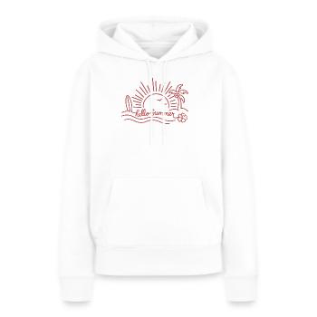 Bonjour plage du coucher de soleil d’été - Sweat à capuche Premium bio Femme - blanc - Devant - Julia (174cm)