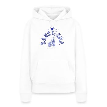 Amour de Barcelone avec la Sagrada Família - Sweat à capuche Premium bio Femme - blanc - Devant - Julia (174cm)