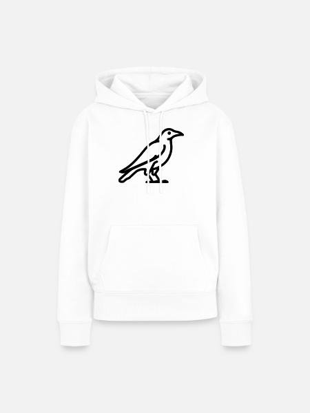Krähe - Frauen Premium Bio Hoodie - Weiß
