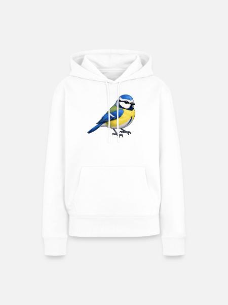 Blaumeise - Frauen Premium Bio Hoodie - Weiß