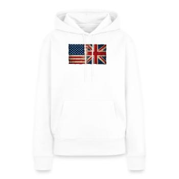 USA und Großbritannien Freundschaft Flagge - Frauen Premium Bio Hoodie - Weiß - Vorne - Julia (174cm)