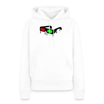 3d_brille2 - Frauen Premium Bio Hoodie - Weiß - Vorne - Julia (174cm)