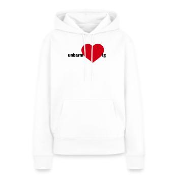 Unbarmherzig - Frauen Premium Bio Hoodie - Weiß - Vorne - Julia (174cm)