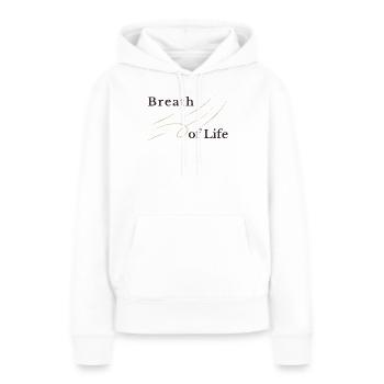 Breath of Life Christliches Design – Gen 2,7 - Frauen Premium Bio Hoodie - Weiß - Vorne - Julia (174cm)