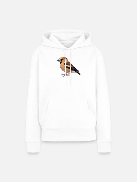 Kernbeisser Vogel - Frauen Premium Bio Hoodie - Weiß