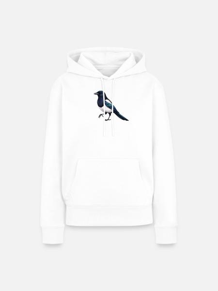 Elster - Frauen Premium Bio Hoodie - Weiß