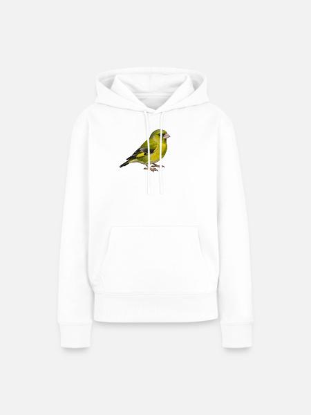 Grünfink Vogel - Frauen Premium Bio Hoodie - Weiß