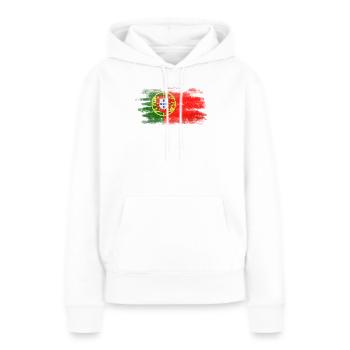 Portugal Flagge – Aquarell Pinselstrich Design - Frauen Premium Bio Hoodie - Weiß - Vorne - Julia (174cm)