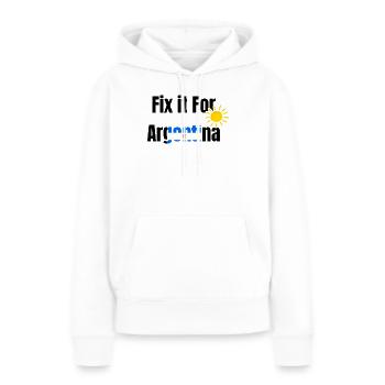 Fixez-le pour le logo du Soleil Argentin - Sweat à capuche Premium bio Femme - blanc - Devant - Julia (174cm)
