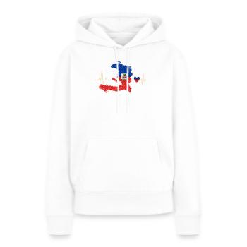 Drapeau du battement de cœur d’Haïti - Sweat à capuche Premium bio Femme - blanc - Devant - Julia (174cm)
