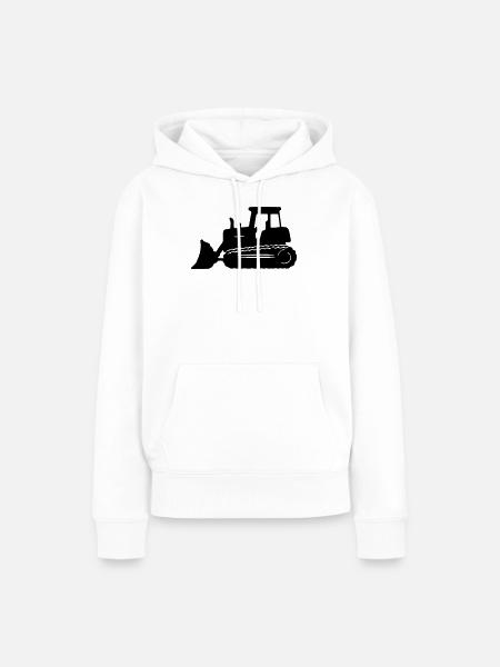 Bagger Silhouette - Frauen Premium Bio Hoodie - Weiß