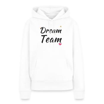 Dream Team – Brush Script Star Herz Freundschaft - Frauen Premium Bio Hoodie - Weiß - Vorne - Julia (174cm)