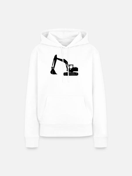Bagger - Frauen Premium Bio Hoodie - Weiß