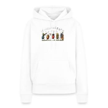 Bug Band – Graphique du groupe drôle de rock insectoise - Sweat à capuche Premium bio Femme - blanc - Devant - Julia (174cm)