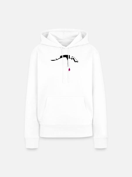 Kellnermesser mit Tropfen - Frauen Premium Bio Hoodie - Weiß