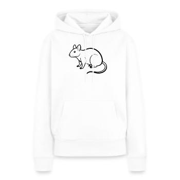souris - Sweat à capuche Premium bio Femme - blanc - Devant - Julia (174cm)