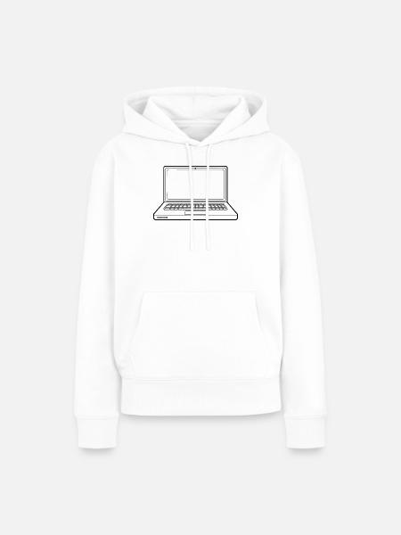 Laptop - Frauen Premium Bio Hoodie - Weiß