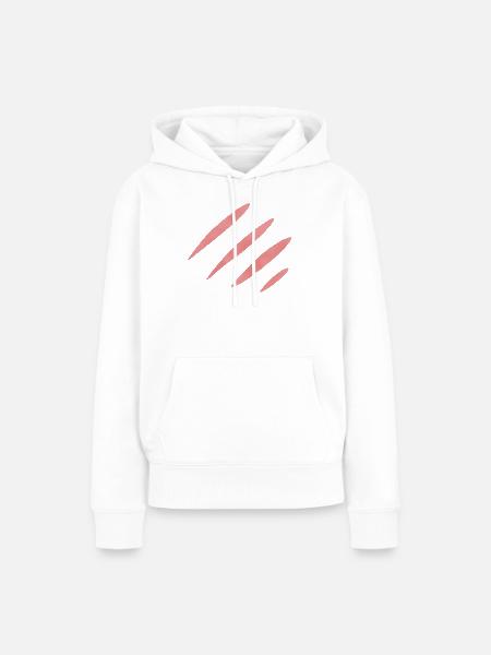 Drei rote Kratzspuren - Frauen Premium Bio Hoodie - Weiß