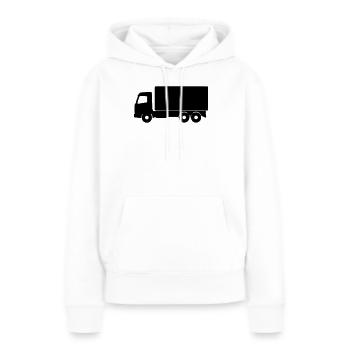 Lkw Silhouette - Frauen Premium Bio Hoodie - Weiß - Vorne - Julia (174cm)
