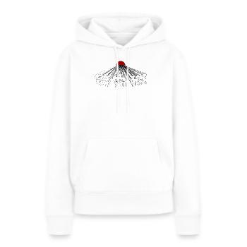 Typographie Kanji de l’Aïkido Japon Fujiyama Sun - Sweat à capuche Premium bio Femme - blanc - Devant - Julia (174cm)