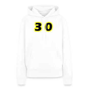 Symbole de 30 chiffres - Sweat à capuche Premium bio Femme - blanc - Devant - Julia (174cm)