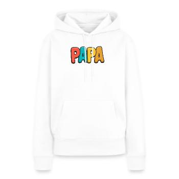PAPA Arc-en-Ciel Pop Art - Sweat à capuche Premium bio Femme - blanc - Devant - Julia (174cm)
