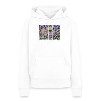 Motif psychédélique d’un seul œil - Sweat à capuche Premium bio Femme - blanc - Devant - Julia (174cm)