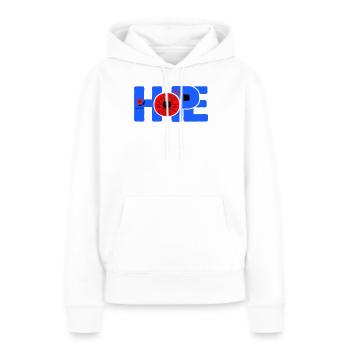 Hope Hoffnung - Sweat à capuche Premium bio Femme - blanc - Devant - Julia (174cm)