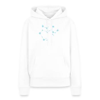 Signe du zodiaque de la Constellation de l’Étoile du Sagittaire - Sweat à capuche Premium bio Femme - blanc - Devant - Julia (174cm)