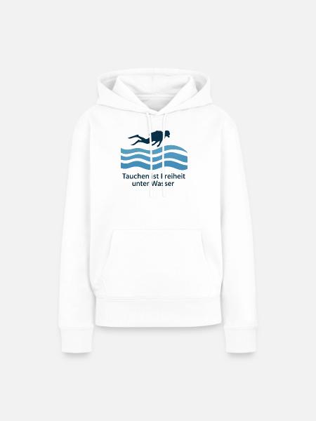 Tauchen ist Freiheit Unter Wasser - Frauen Premium Bio Hoodie - Weiß