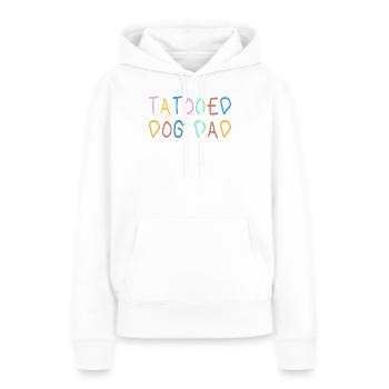 Chien tatoué Papa offert pour la fête des pères - Sweat à capuche Premium bio Femme - blanc - Devant - Julia (174cm)