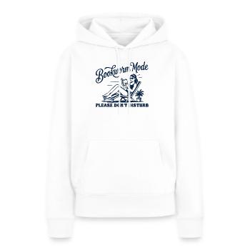 Mode rat de bibliothèque : ne déranger pas la lecture rétro - Sweat à capuche Premium bio Femme - blanc - Devant - Julia (174cm)
