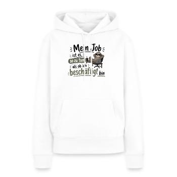 Beschäftigt tun wie ein faules Faultier - Frauen Premium Bio Hoodie - Weiß - Vorne - Julia (174cm)