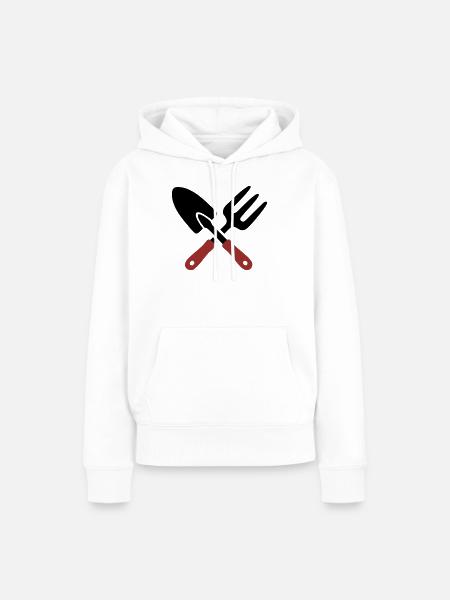 Gartenwerkzeug Schaufel Icon - Frauen Premium Bio Hoodie - Weiß