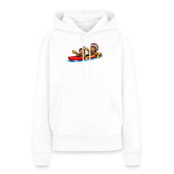 Indianer paddeln - Frauen Premium Bio Hoodie - Weiß - Vorne - Julia (174cm)