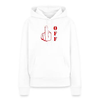 Déclaration rebelle du majeur, va te faire foutre. - Sweat à capuche Premium bio Femme - blanc - Devant - Julia (174cm)