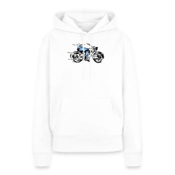 cycliste - Sweat à capuche Premium bio Femme - blanc - Devant - Julia (174cm)