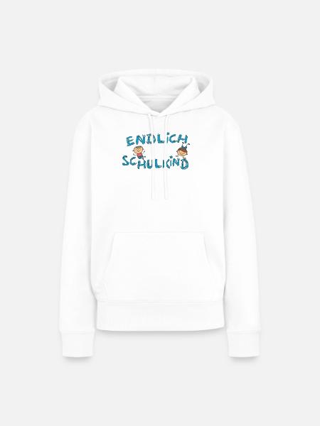 Endlich Schulkind bunter Schulstart - Frauen Premium Bio Hoodie - Weiß
