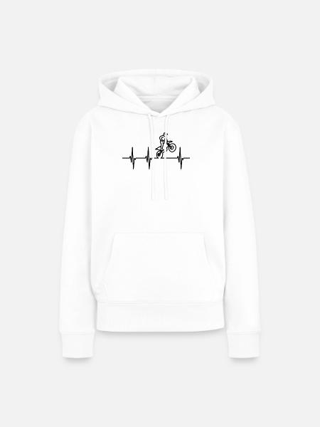 Herzschlag Motocross - Frauen Premium Bio Hoodie - Weiß