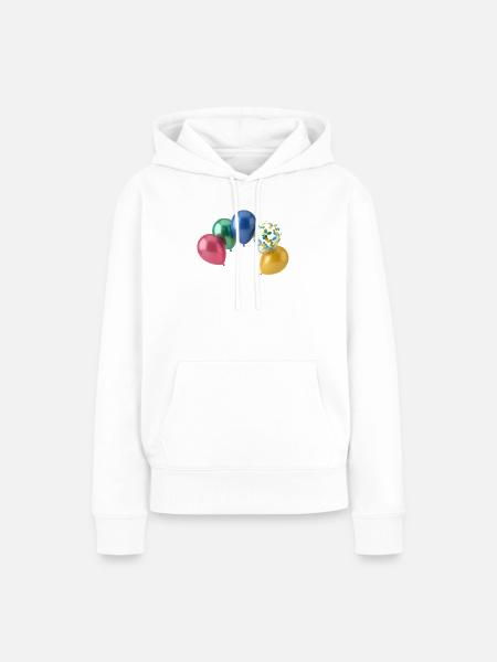 Bunte Luftballons - Frauen Premium Bio Hoodie - Weiß